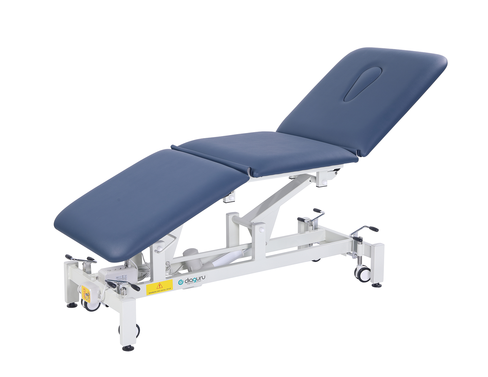 Diaguru 3 Section Hi-Lo Electric Examination Bed Navy Blue